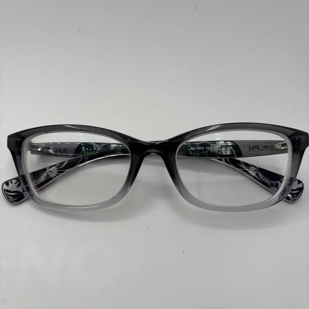 Ralph Lauren Eyeglasses Womens Grey Ombre Floral RA7072 1511 51-18-140mm #C287